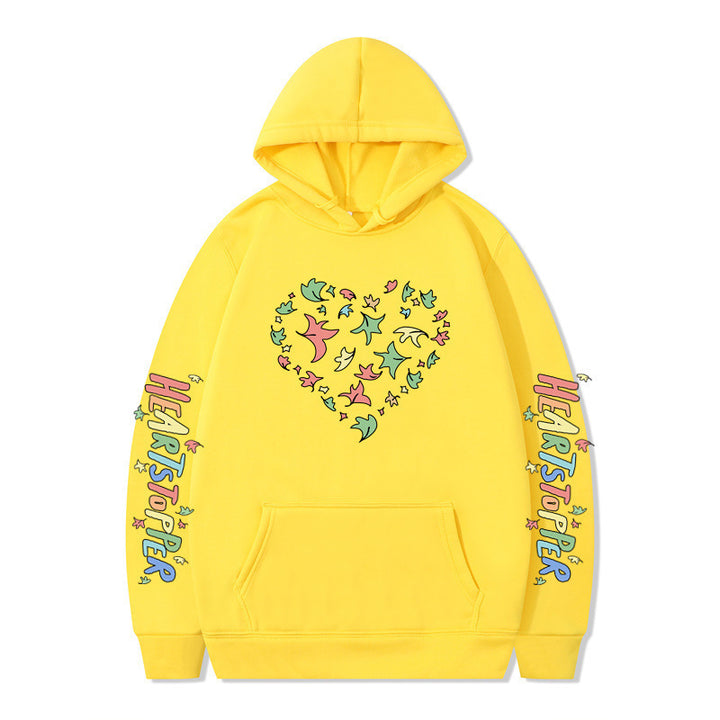 Women's hoodie with creative heart and leaf design Lune London