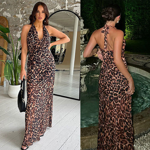 Maxi dress with cowl neck for women with side slit Amarae