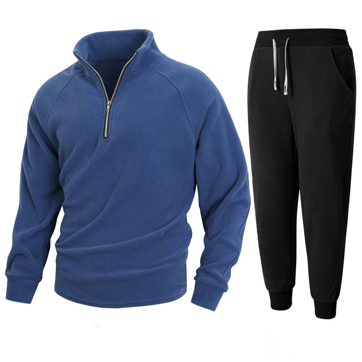 Men's fleece lounge jacket with mid-length zip Lune London