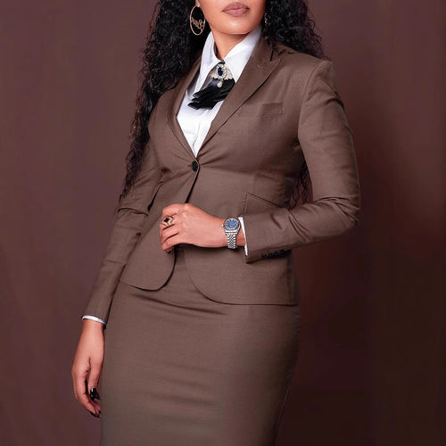 Women Elegant Business Suit with Fitted Skirt and Blazer Amarae