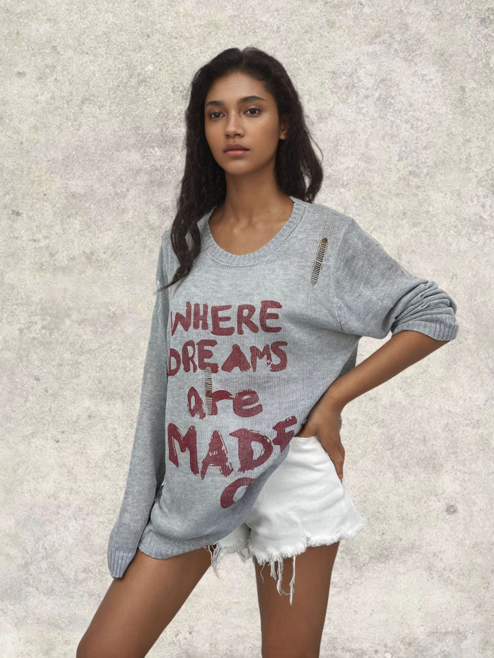 Women's sweatshirt with striking inscription and relaxed fit Lune Londonl
