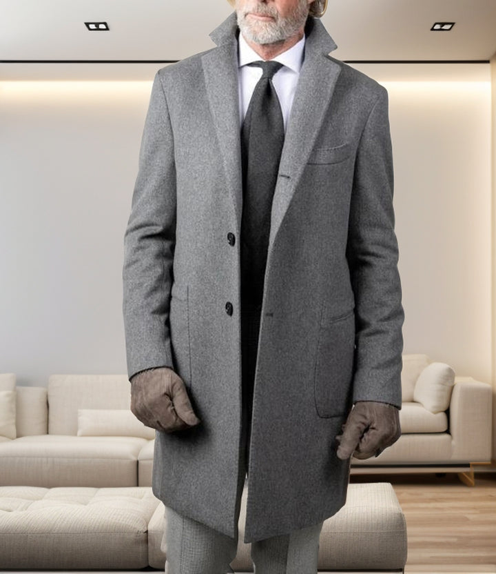Elegant long coat for men in high-quality wool Amarae
