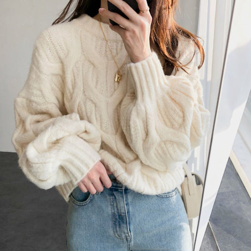 Pull en maille épaisse pour femmes avec un design de câbles élégant et une coupe décontractée Chic & Stil
