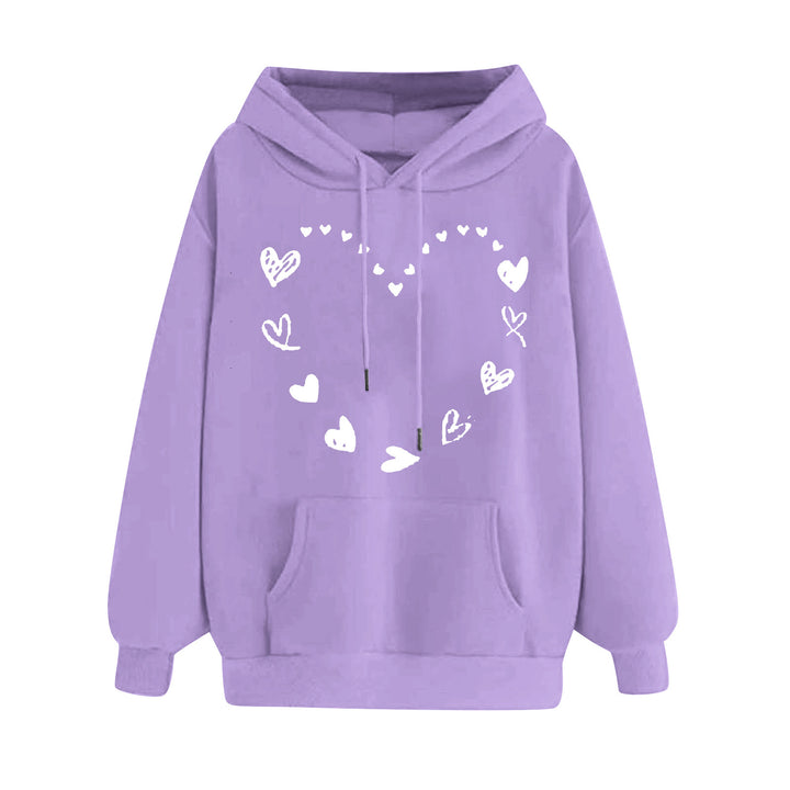 Women's hoodie with playful heart design and comfortable kangaroo pocket Lune London