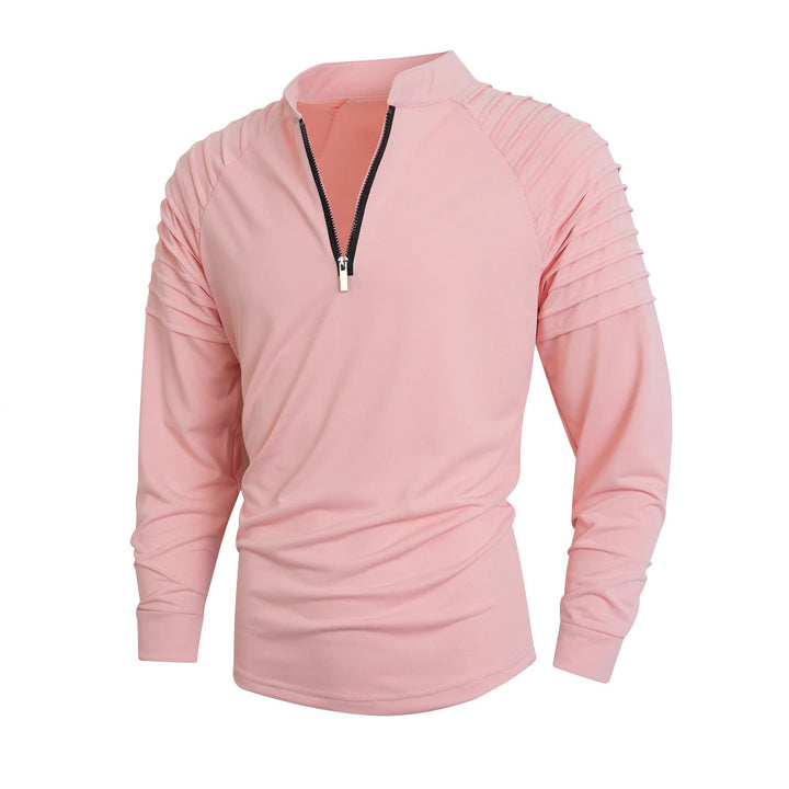 Men's long sleeve shirt with modern high collar and zipper Lune London
