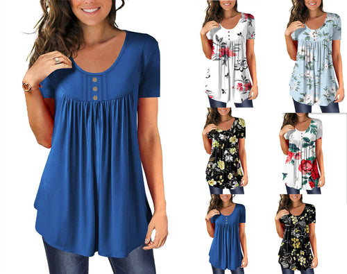 Women Casual Tunic with Chic Floral Print and Style