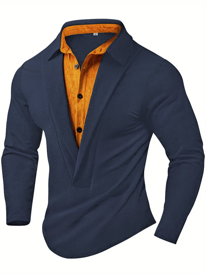 Elegant long sleeve shirt for men with modern collar and textured design Lune London