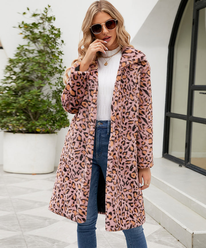 Lune London Women's Leopard Print Faux Fur Jacket