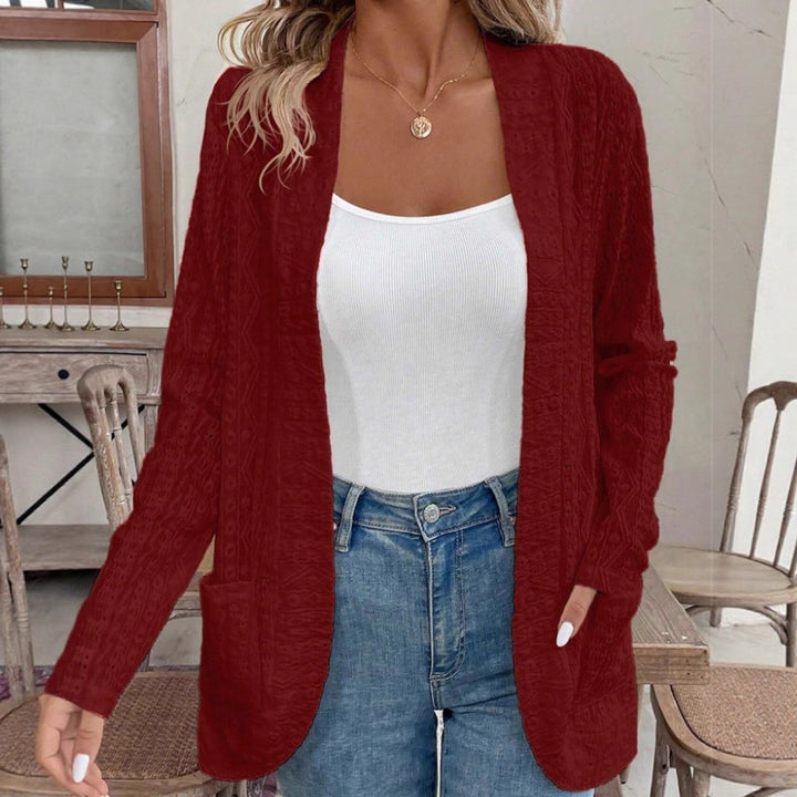 Women's Open Structured Knitted Cardigan with Pockets Amarae