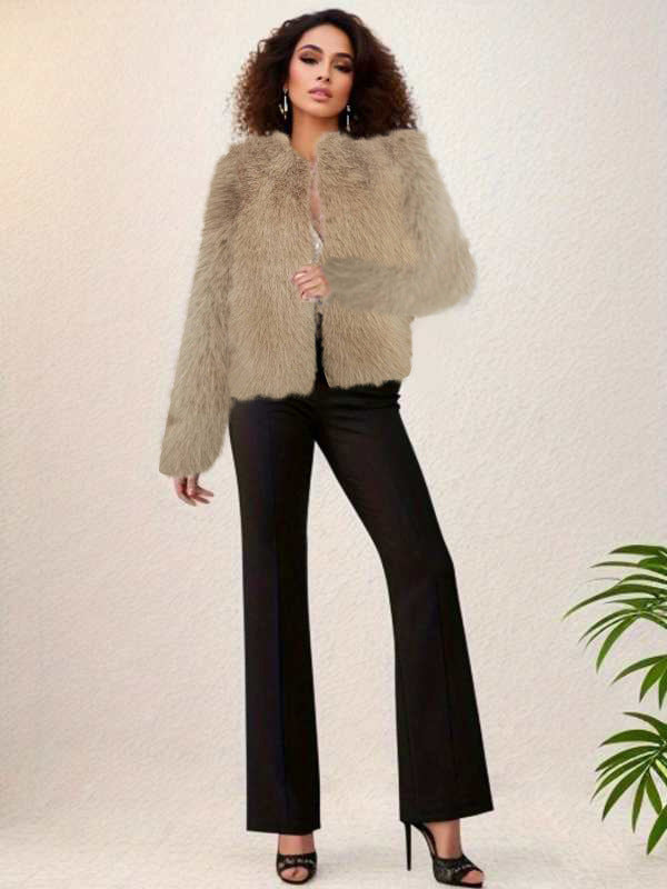 Ladies Trendy Chic Plush Jacket