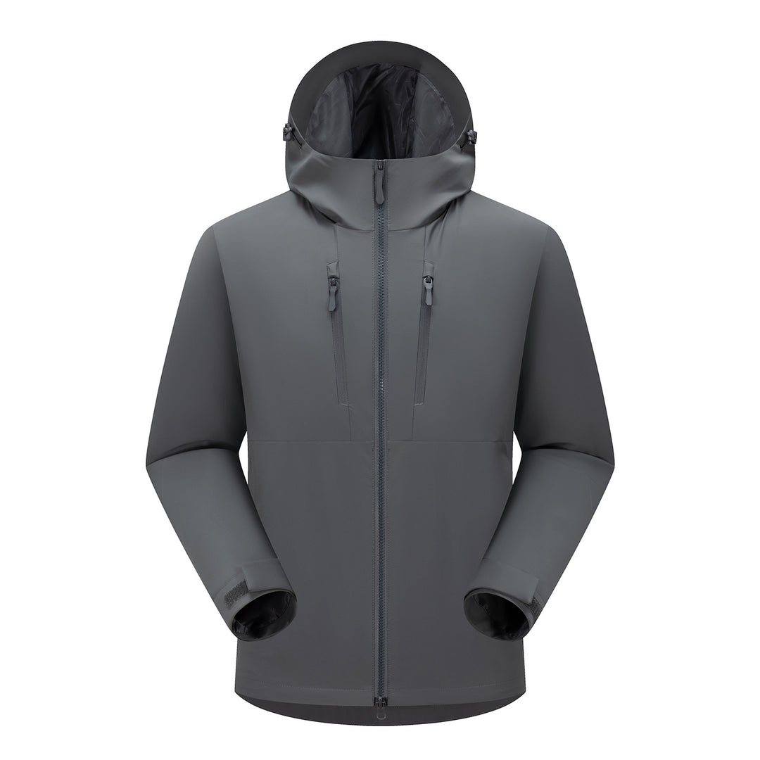 Men's Technical Softshell Jacket with Ergonomic Hood and Vertical Chest Pockets Amarae
