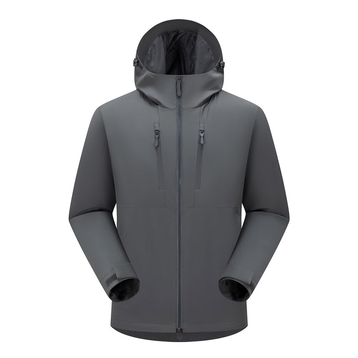 Men's Technical Softshell Jacket with Ergonomic Hood and Vertical Chest Pockets Amarae