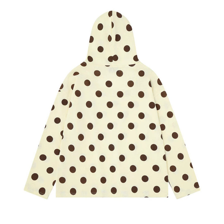 Women's lightweight hooded sweatshirt with all-over polka dot print, drawstring and relaxed fit Amarae