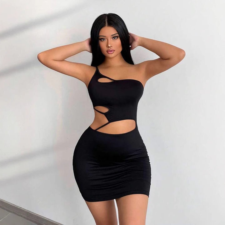 Mini cut-out dress for women with asymmetrical design Lune London