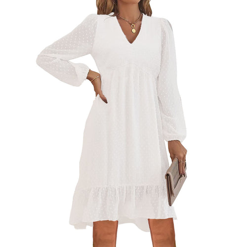 Blouse dress for women with voluminous sleeves and a ruffled finish Amarae