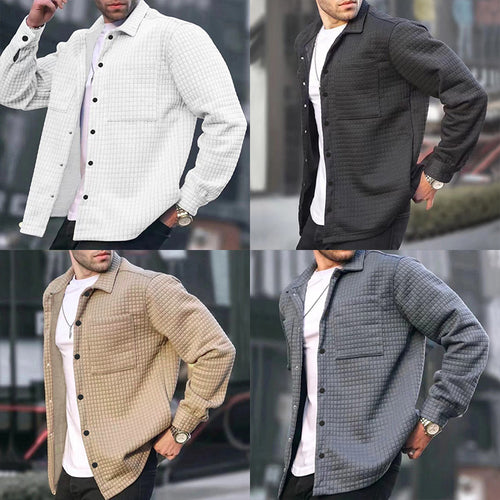 Men's knitted jacket with a structured surface and practical pockets Amarae