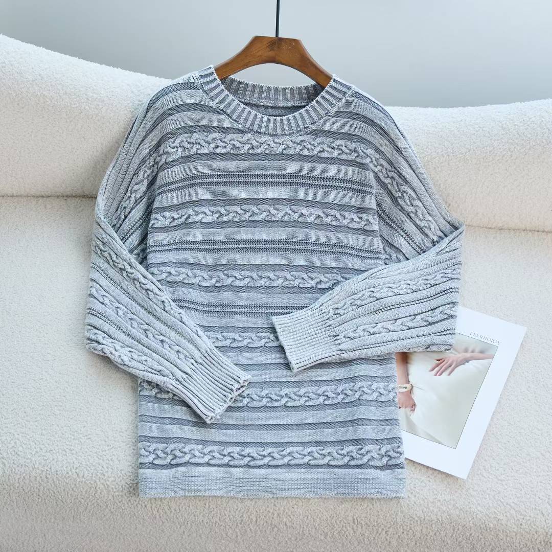 Pull en tricot pour femmes avec design en câble structuré et coupe moderne Chic & Stil