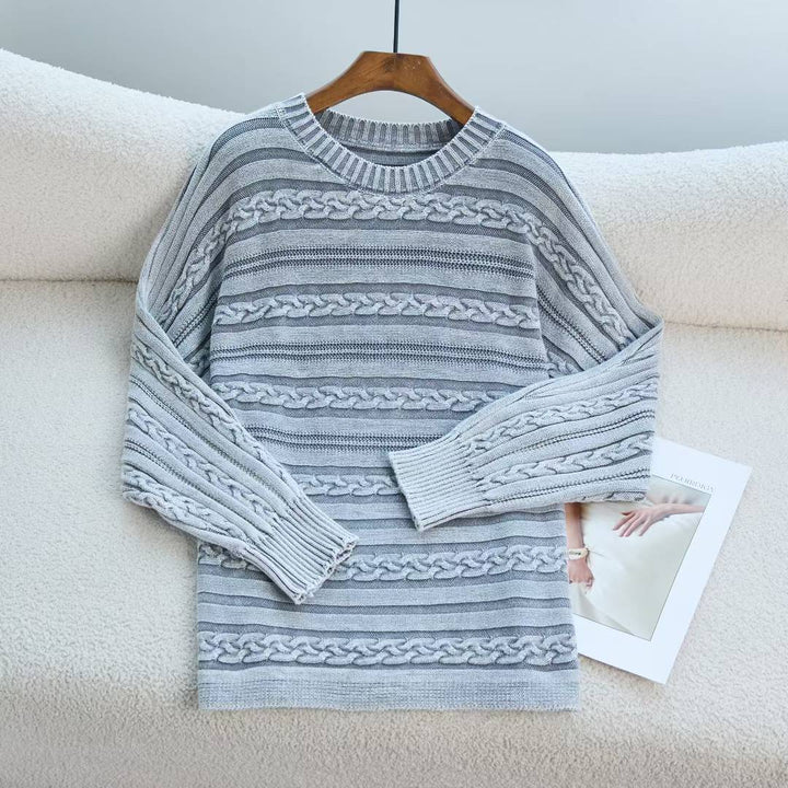 Pull en tricot pour femmes avec design en câble structuré et coupe moderne Chic & Stil