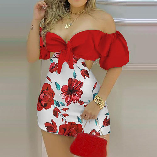Robe mini pour femmes avec des manches à volants colorées et une coupe ajustée Chic & Stil