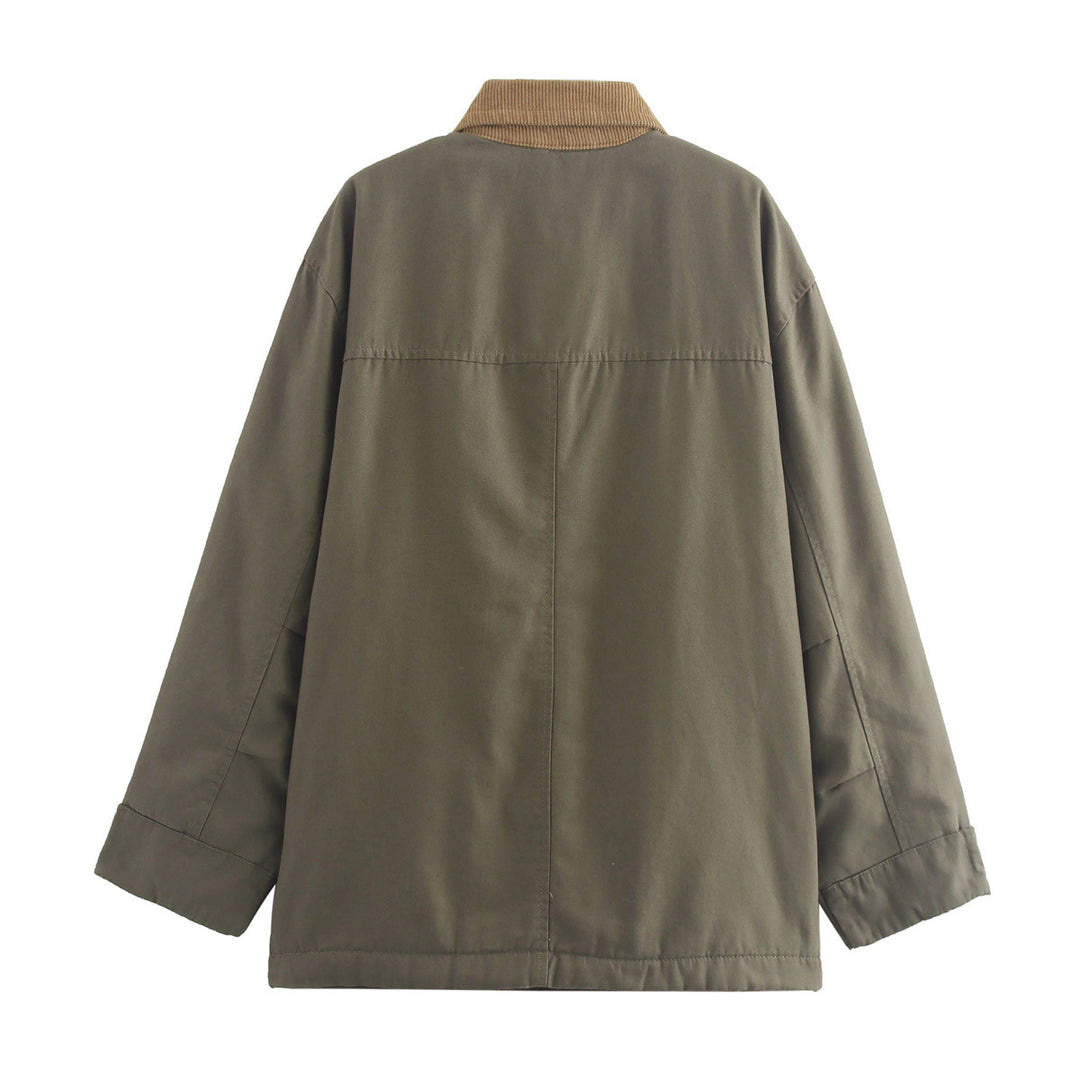 Casual utility jacket for women with chic velvet collar and practical pockets Lune London