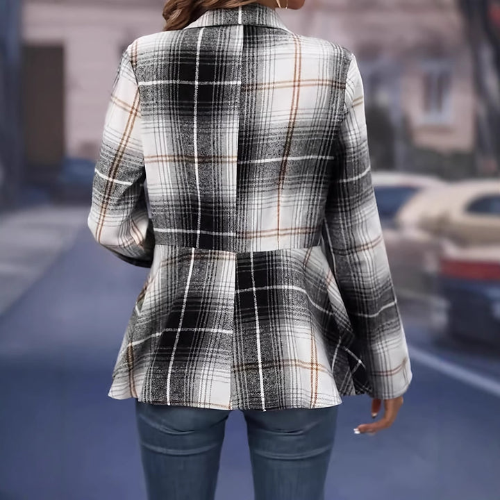 Chic and stylish elegant checkered jacket women