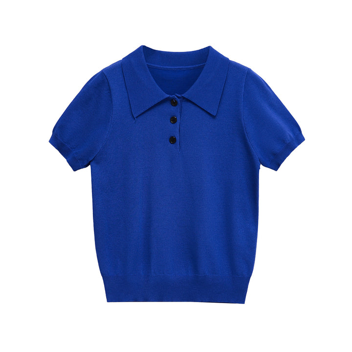 Chemise polo élégante à manches courtes pour femmes avec boutons classiques Chic & Stil