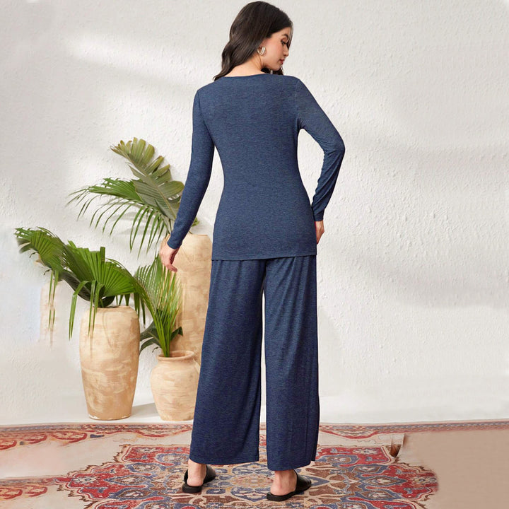 Costume de détente confortable pour femmes avec veste à manches longues et pantalon ample Chic & Stil