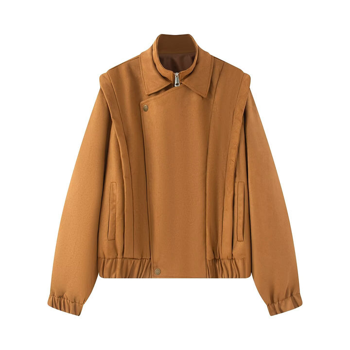 Veste de transition féminine à la mode avec coupe asymétrique et poches confortables Chic & Stil