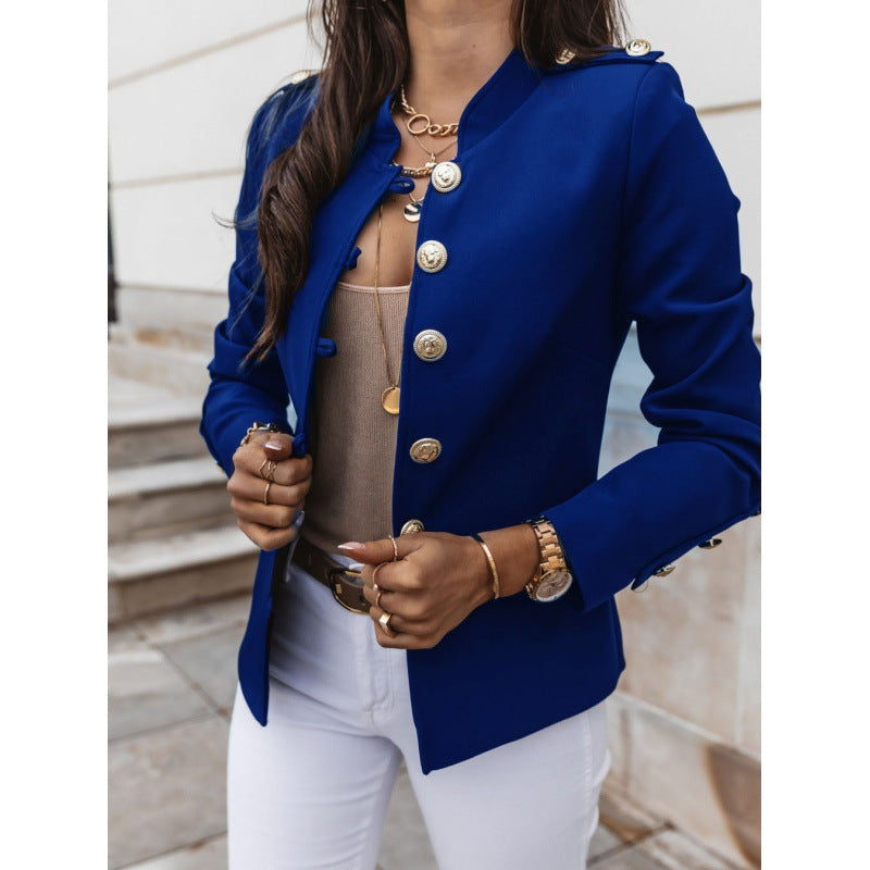 Trendy women's blazer with chic and stylish button detailing