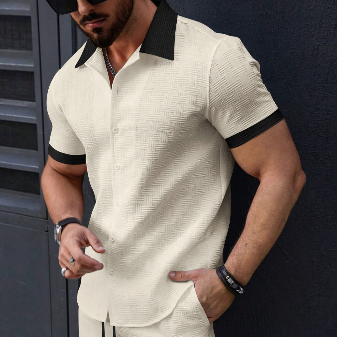 Structured short-sleeve shirt for men with buttons Amarae
