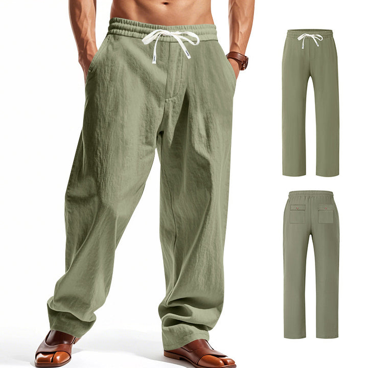 Light casual pants for men with elastic waistband and side pockets Lune London