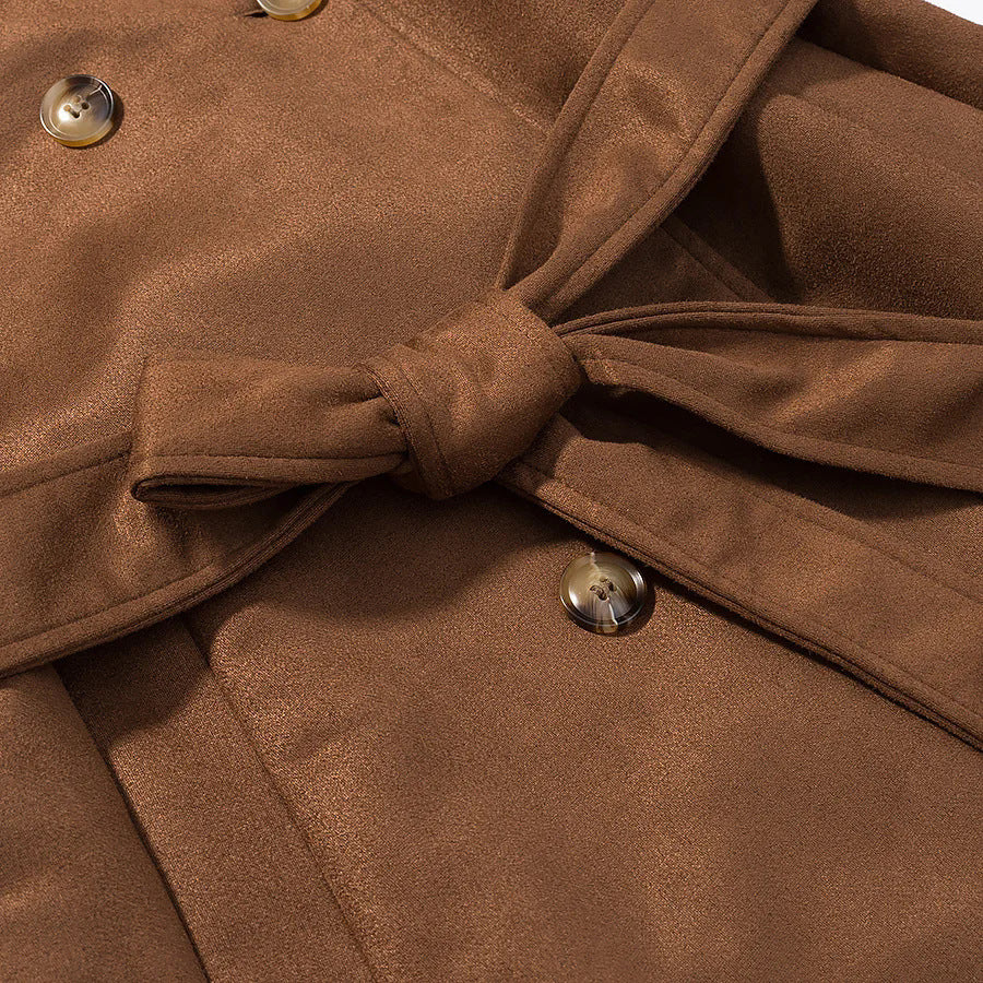 Elegant trench coat for women with double-breasted buttons and belt Lune London