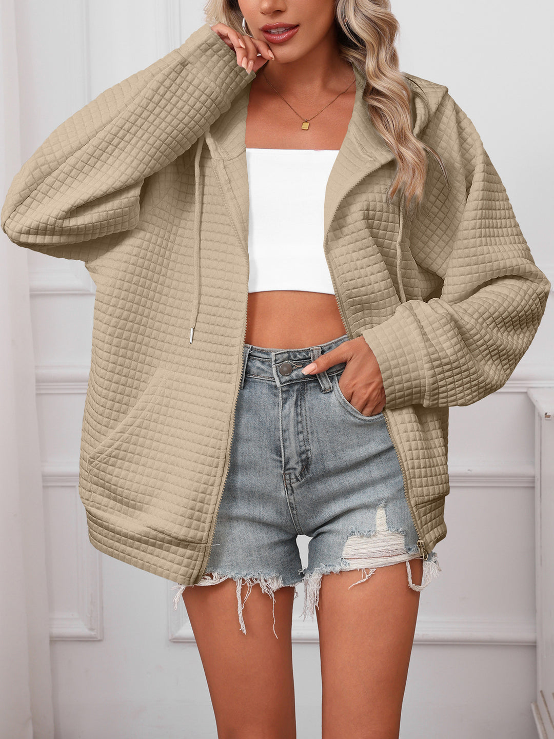 Oversized hoodie for women in structured material Lune London