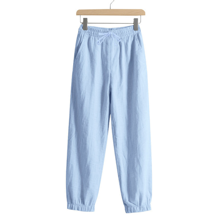 Women's leisure pants made of breathable, lightweight material with adjustable waistband Chic and style