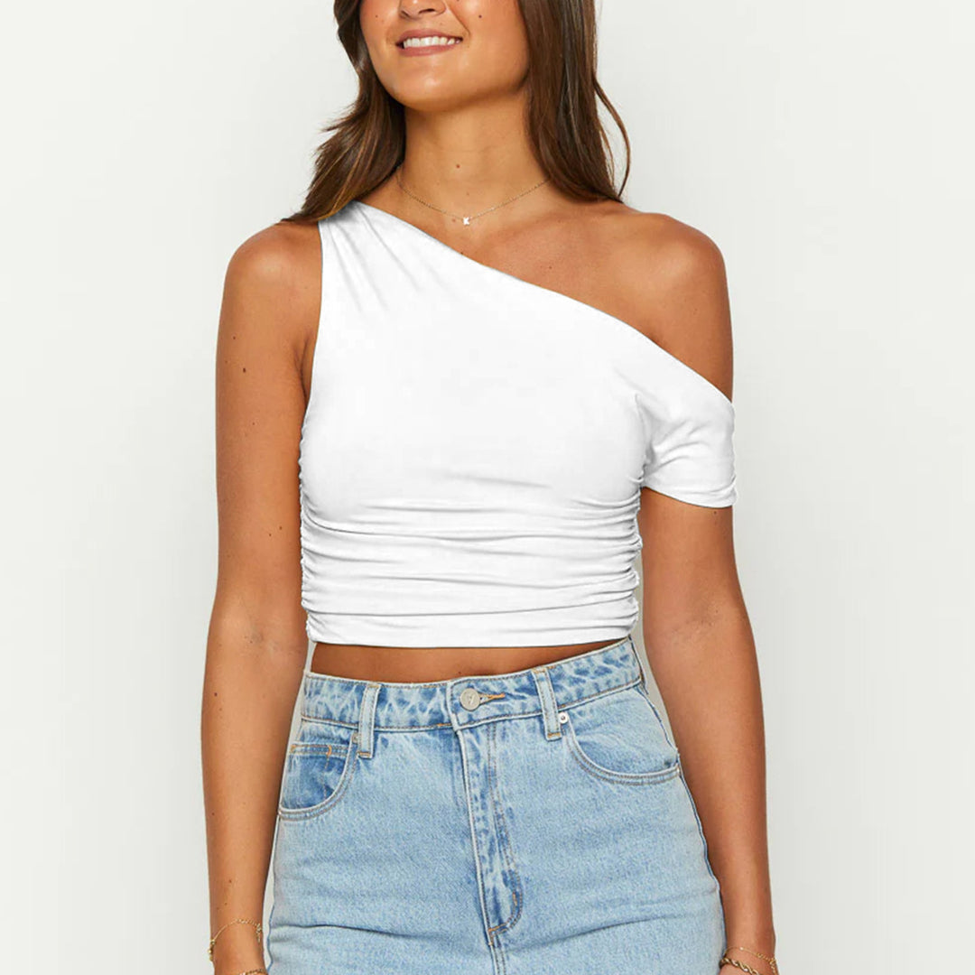 Women Refined Asymmetrical Top with Gathering Lune London