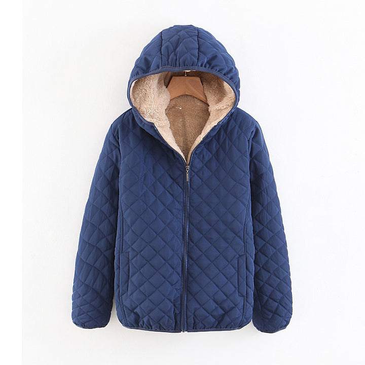 Ladies quilted winter coat with cozy lining and hood Lune London