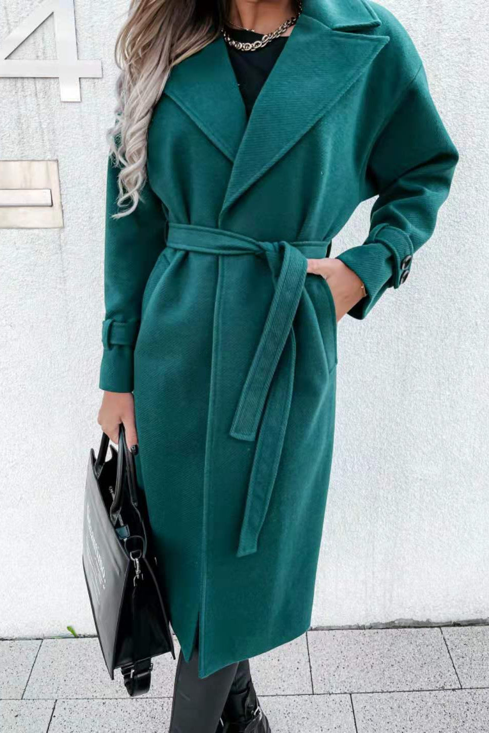 Elegant mid-length trench coat for women with adjustable belt Amarae