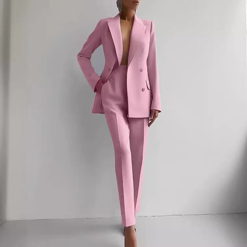 Ladies Elegant Double Blazer Pants Set Amarae
