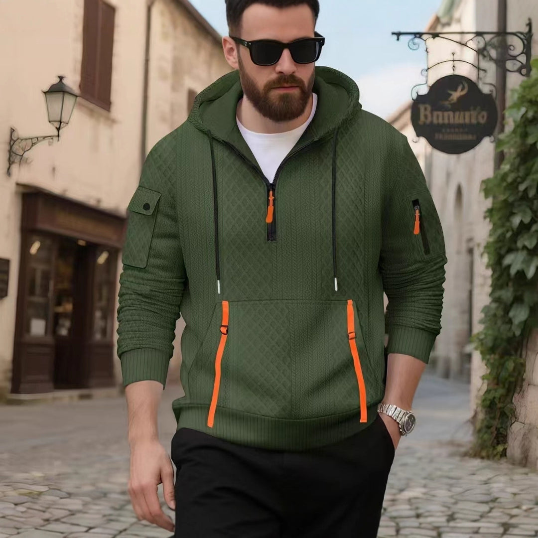 Men's stylish hooded sweatshirt with modern zippered pockets Lune London