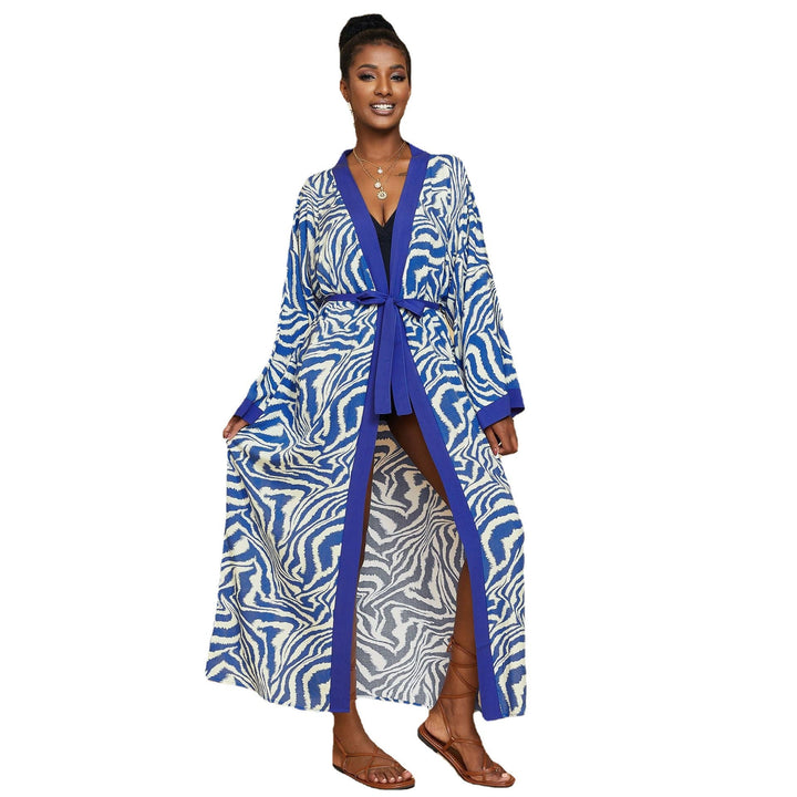 Ladies Luxurious Bathrobe with Exotic Pattern Chic Und Stil