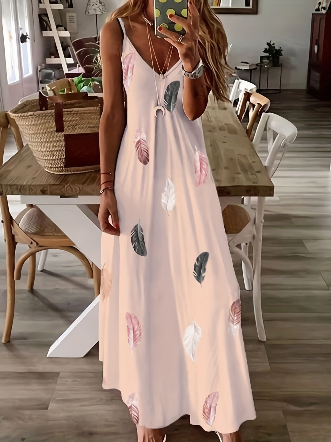 Lune London Leaf Print Maxi Dress