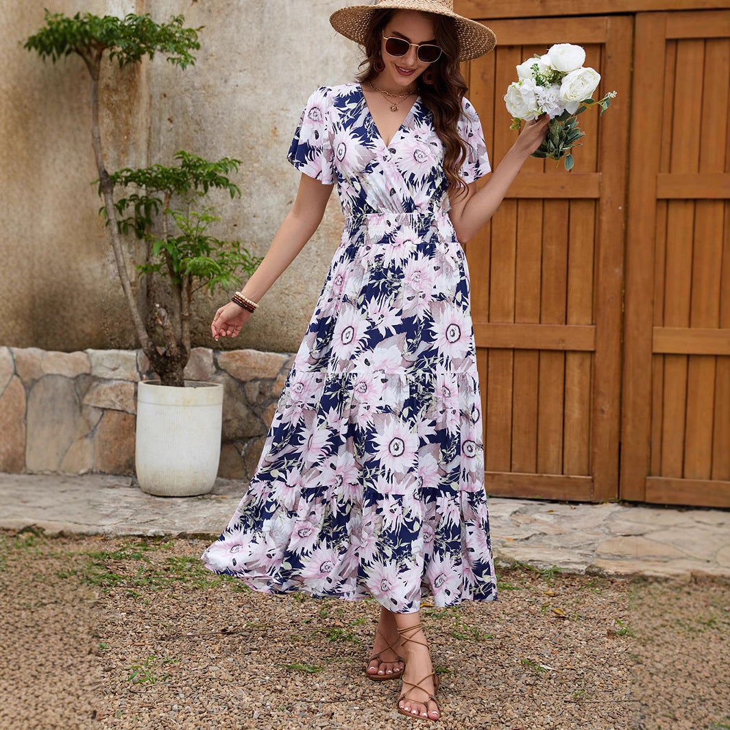 Lune London floral maxi wrap dress for women