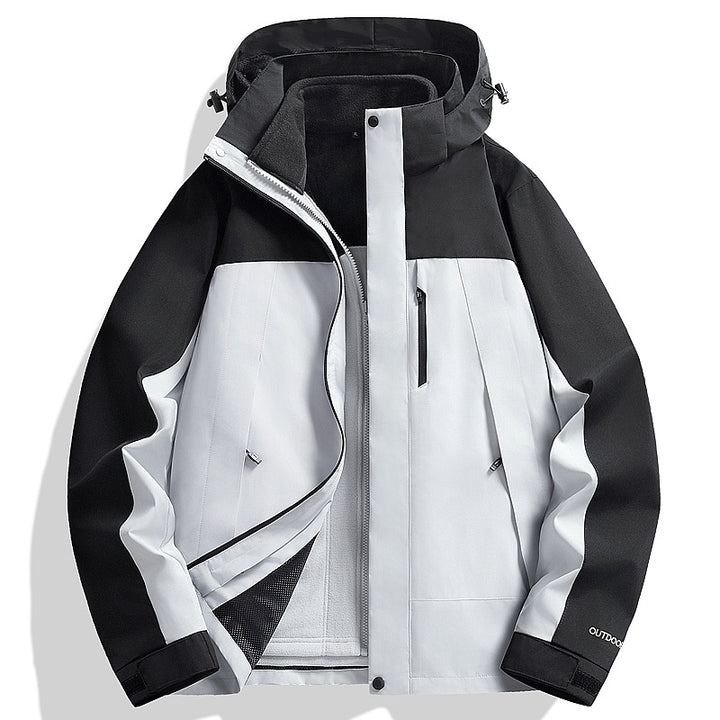Men's Waterproof Softshell Rain Jacket with Fleece Lining and Adjustable Hood Amarae