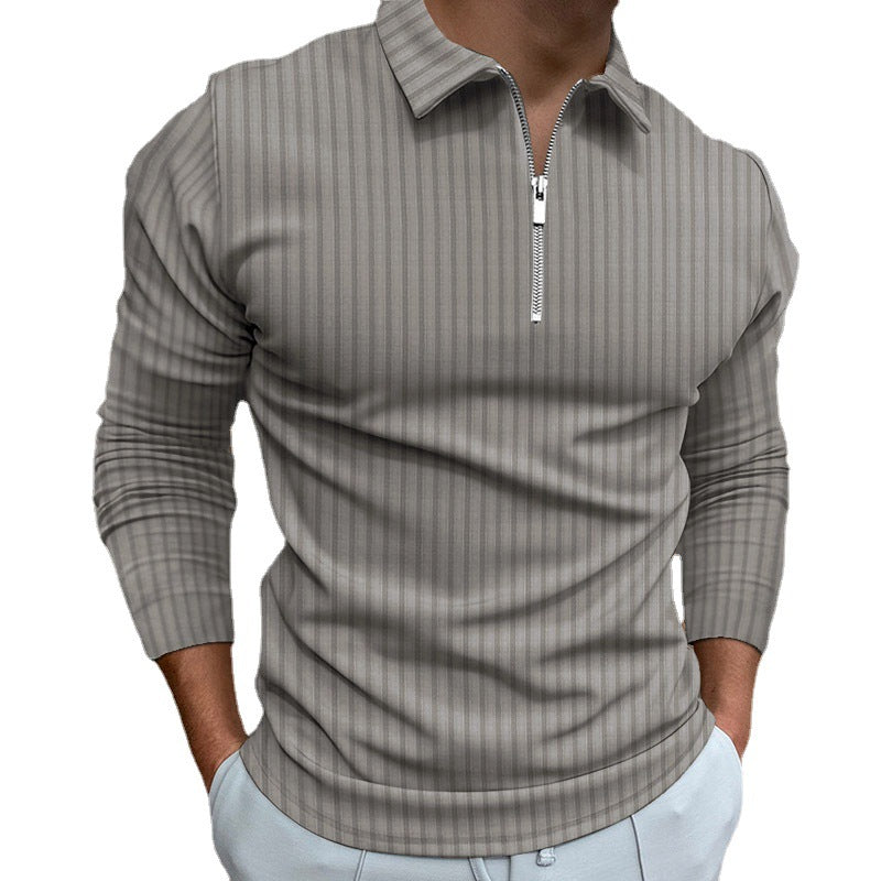 Long sleeve polo shirt for men with zipper Lune London