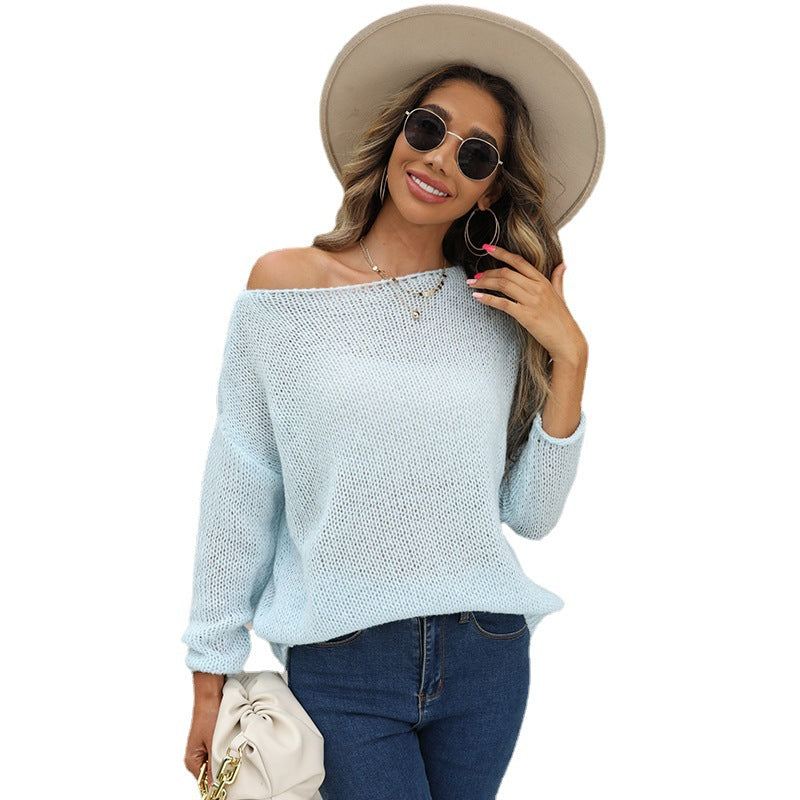 Casual knit sweater for women with an open knit pattern and a relaxed fit Lune London