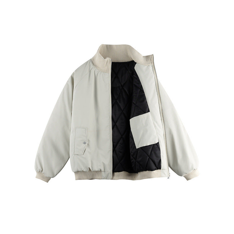 Unisex Boxy Transition Bomber Jacket with Stand Collar and Flap Pockets Amarae