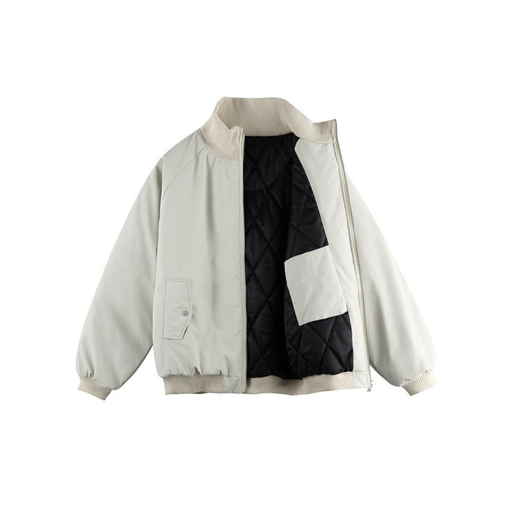 Unisex Boxy Transition Bomber Jacket with Stand Collar and Flap Pockets Amarae