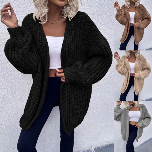 Ladies Knit Cardigan with Wide Sleeves and a Casual Chic Look and Style