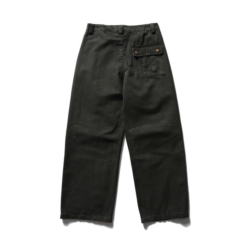 Men's Loose Utility Cargo Pants in Workwear Style with Knee Inserts and Patch Pockets Amarae