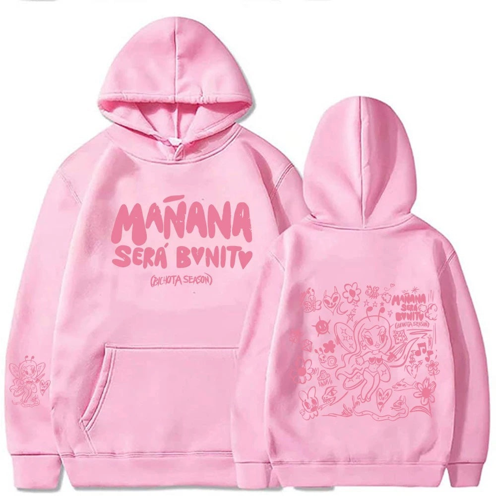 Women's hoodie with creative print and practical kangaroo pocket Lune London